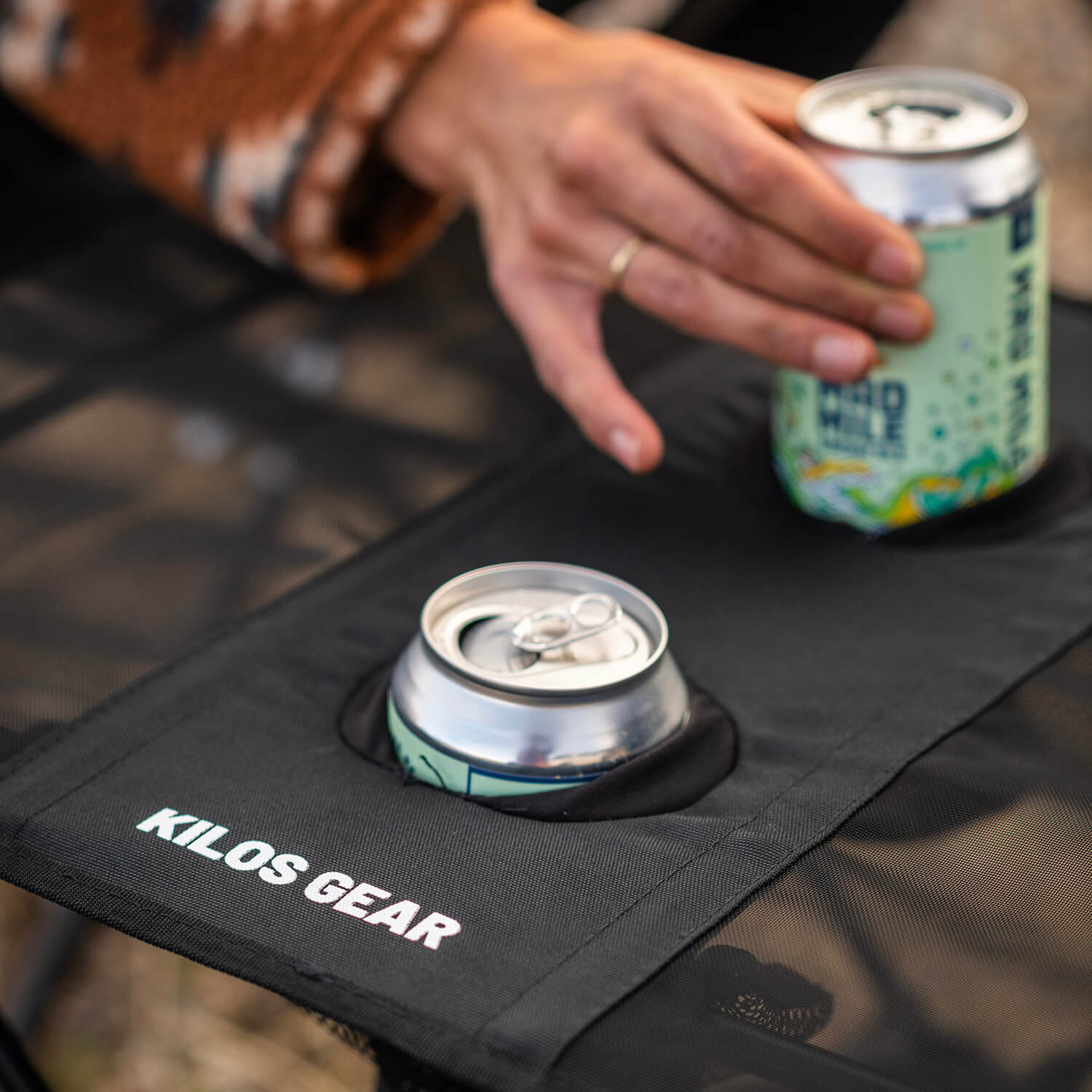 Folding Camping Table with Cupholders