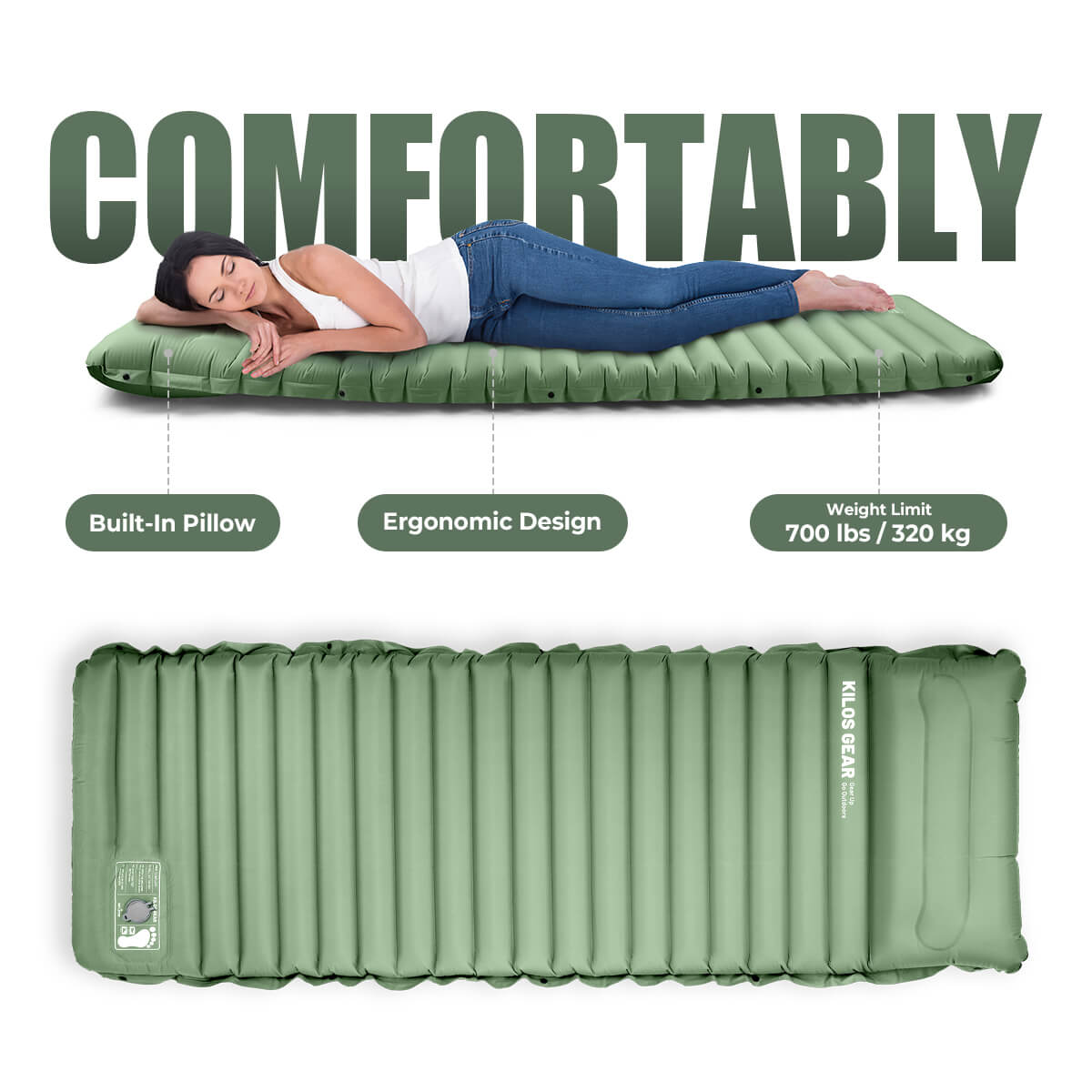 Air Sleeping Pad (Built-in Pillow)